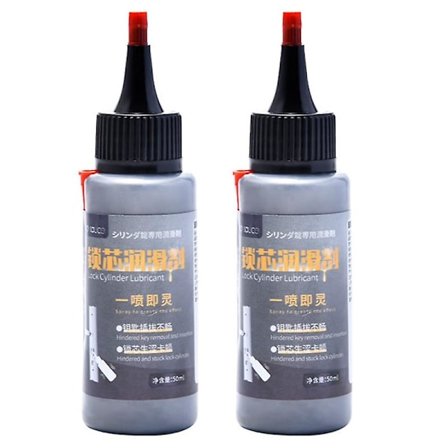 2 stk. 50ml Dørlåssmøringspulver Ikke-giftigt Grafitpulver Smøremiddel Til Bil Garage Hjem Dørlåse Cylinderhængsel Låsesmedværktøj