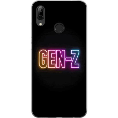 Kompatibel Mobilcover til Huawei Huawei P smart 2019 Neontekst Gen Z i farverigt lys mod en mørk baggrund i moderne digital stil