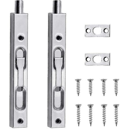 Indbygget Dørgreb med Lås 15 cm Skydelåsgreb Skjult Dørgreb med Skruer 2 stk.