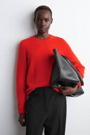 COS Femme Pull À Col Rond En Cachemire Jumper in Orange