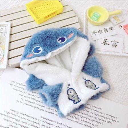 Plysjhettegensere Dukke Klær BLÅ