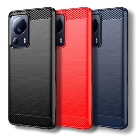 SKALO Xiaomi 13 Lite Armor Carbon Stødsikker TPU-cover - Vælg fa Blue