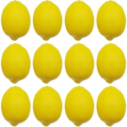 Galaxy 12 stk Kunstige Citroner, Til Dekoration Falsk Frugt Skål