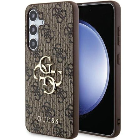 Guess Galaxy A55 5G Telefontaske Stort Metal Logo - Brun