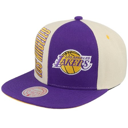 Mitchell & Ness - NBA Violetti snapback Lippis - Los Angeles Lakers Pop Panel Off White/Purple Snapback @ Hatstore