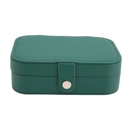 Smykkeskrin for kvinner, bærbar elegant PU-lær reise smykkeveske for ringer, øredobber, halskjeder, oppbevaringsorganisator, grønn