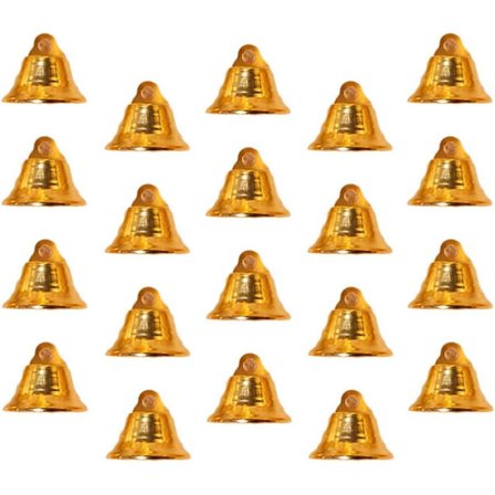 Mini Klokke Små Jingle Bells Mini Jingle Ornament Metal Klokke til Julepynt Vintage Metal Klokker til DIY 20 stk (Guld)