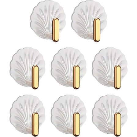 8 stk. Selvklæbende Kroge, Klæbekroge til Ophængning, Vandtætte Kraftige Selvklæbende Kroge til Dør Køkken Badeværelse
