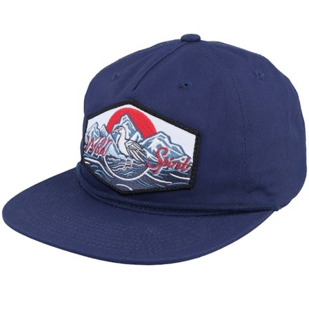 Wild Spirit - Blå snapback Keps - Bird & Mountains Patch Navy Rope 5-panel Snapback @ Hatstore