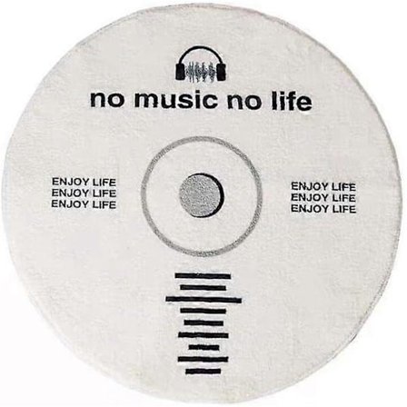 Rund matta i CD-format för vardagsrum, sovrum, soffbord, tryckt, halkfri golvmatta (80*80cm)