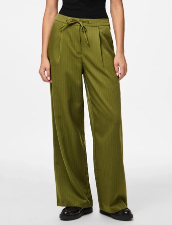 Pieces Pcfalka Mw Pinstriped Tie Pants - Green - S