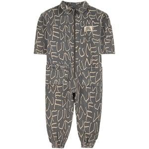 Kids - Bobo Choses Fun Letters Allover Fleece Overall December Sky 8-9 Years - All in ones - 8-9 years - Grey