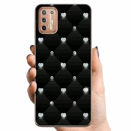 Motorola Moto G9 Plus Tpu Mobilskal Bling Heart