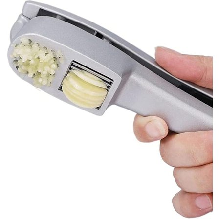2 i 1 Hvitløkshakker og -skjærer. Enkel å klemme, rustfri