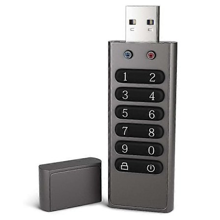 Sikker USB-minnepinne, 32GB Kryptert USB Flash Drive Maskinvare Passord Minnebrikke med Tastatur U Disk
