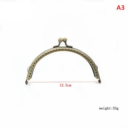 Tee-se-itse metallinen puoliympyrän muotoinen kehys Kukkaro Kahva Kolikkolaukut Metal Kiss Clas