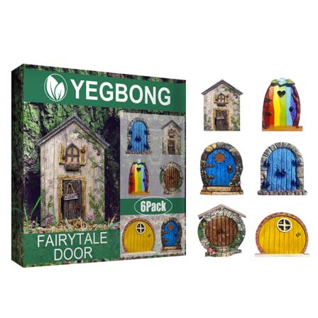 6st Fairy Gnome Home Miniatyrdörr För Träddekoration