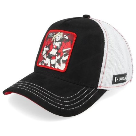 Capslab - Svart trucker Keps - Dc Comics Harley Queen White/Black Trucker @ Hatstore