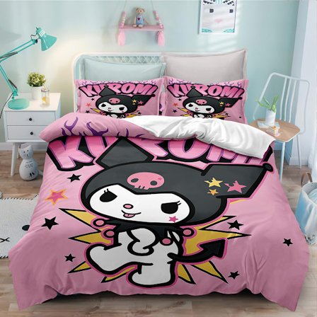 Söpö sarjakuvamainen Kuromi-kuvioinen painettu pussilakana ka6