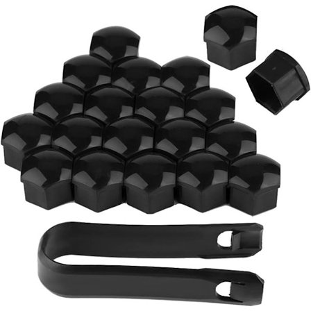 Hjulmutterdeksel Dekkskruebeskyttelsesdeksel (Svart), 20 stk 17mm Bilhjulmutter Auto Hub Skruebeskyttelsesdeksel