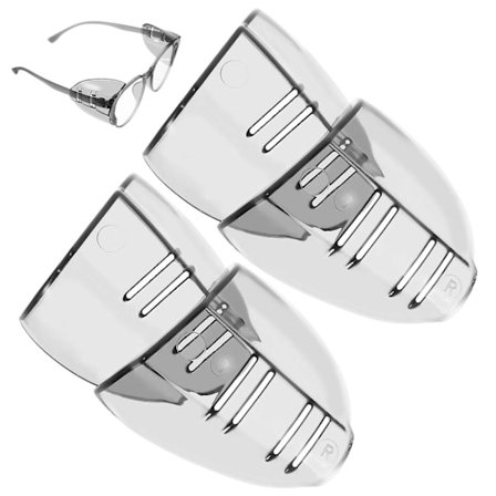 2 par med gjennomsiktige sidebeskyttere for briller - Beskyttende fleksible sidebeskyttere for briller (FMY)