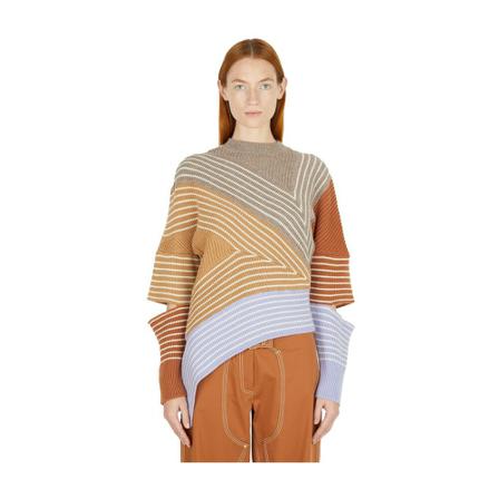 Stella McCartney 3D Stripes Jumper Orange, Dame Striktrøjer, Størrelse: XS