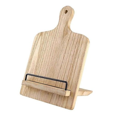 Kokebokholder i tre, justerbar kjøkkenbenk oppskriftsbokstativ, kraftig multifunksjonell skrivebords telefon- og nettbrettholder