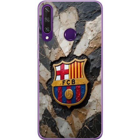 Huawei Y6p Genomskinligt Skal PSG Paris Saint Germain fotboll Mbappé röd vit blå design