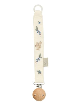 Cam Cam Copenhagen Embroidered Pacifier Holder - Gots - Cream - ONE SIZE