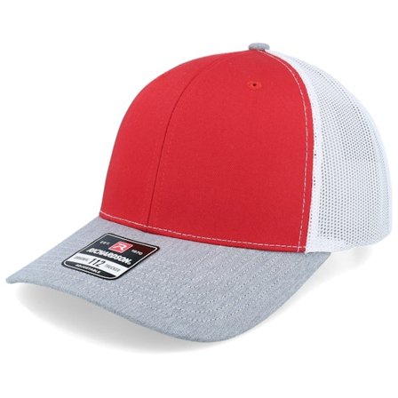 Richardson - Rot trucker Cap - 112 Tri Red/White/Heather Grey Trucker @ Hatstore