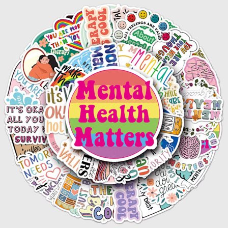 50 st Mental Health Matters Positivt Thinking Mood Boost Stickers Motivational