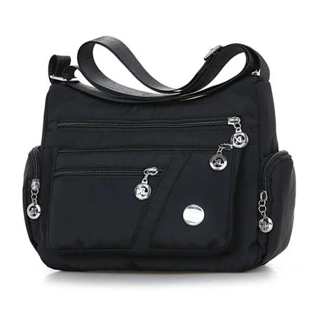Yogodlns Mode Kvinnor Skulder Messenger Väska Vattentät Nylon Oxford Crossbody Väska Handväskor Stor Kapacitet Rese Väskor Se black