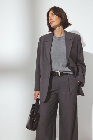 NA-KD Oversized melerad blazer - Kontorskläder - Grå - EU 40