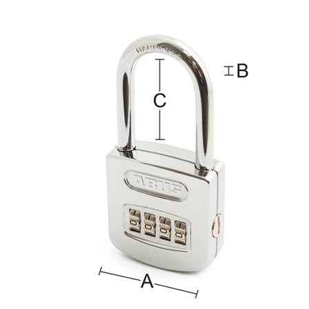ABUS HENGELÅS 160/50 HB50 FORKOMMET MED 4-SIFRET KODE