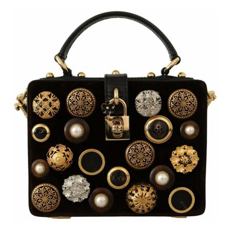 Dolce & Gabbana, Buttons BOX Bag Brązowy, Kobieta, Rozmiar: ONE Size