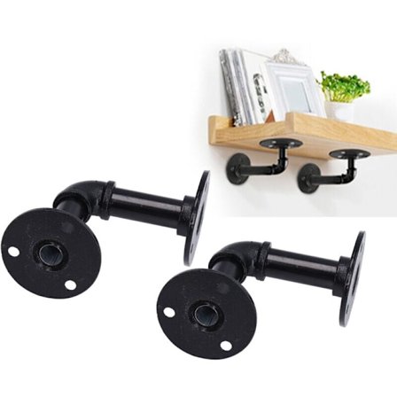 Retro Musta Rauta Seinähylly, Hyllynkannattimet, Sivulaudan Tukikehyssarja..DEBUNS