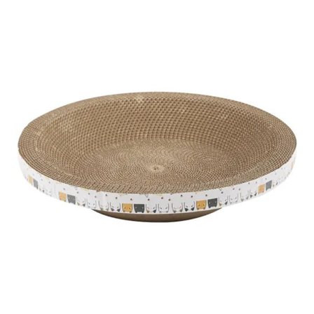 Kattekløs seng, ridsefast rund korrugeret stor kattekløsbræt, pude, rede til møbelbeskyttelse