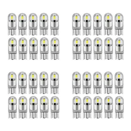 40 st LED-lampor T10 168 194 W5W Dome License Side Marker Vit 6000K Canbus