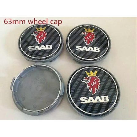 4 st 56mm 60mm 63mm 65mm 68mm SAAB Bil Hjulcentrumkåpa Navkapsel Resin Badge Emblem klistermärke kompatibel Kompatibel med 03 10 BJ SCS 9 3 9 5 - 
