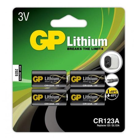 GP Batteries CR 123A-C1 Fotobatteri litium, 3V, 4-pack, Elfördelning & strömförsörjning