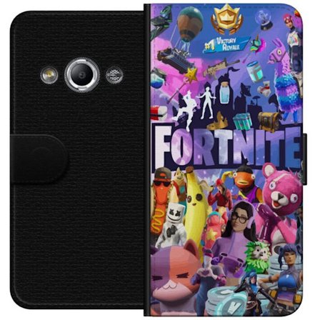 Kompatibel Tegnebogsetui til Samsung Galaxy Xcover 3 Fortnite kollage Victory Royale karakterer skins bytte farverig Fortnite gaming design