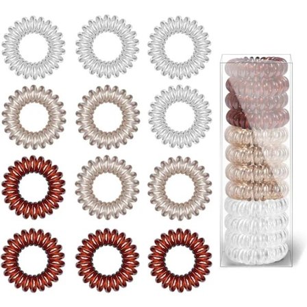 Hårbånd, 12 stk. Plast Spiral Hårbånd, Spiral Hårholdere Telefonsnor Snoddsett for Kvinner Jenter Hårtilbehør-tfrf