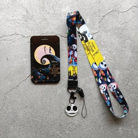 The Nightmare Before Christmas ID-kortshållare Tecknad film Jack Skellington Sally Print Bus Case med rem Type 2