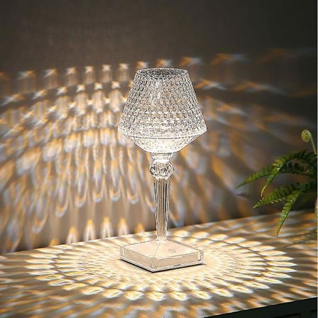 Bedside Lamp Touch Crystal Table Lamp Dimmable Wireless Night Decor Usb Rechargeable Mood Light For Living Room Bedroom Restaurant Bar Hotel