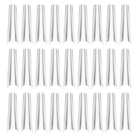 500 stk. falske negletips - klare, lette, halv dækkende falske negle til negleklinik og hjem - flere størrelser