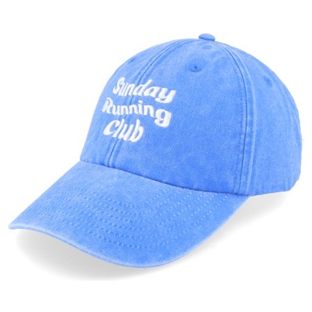 Iconic - Blå unconstructed Kasket - Sunday Running Club Washed Cornflower Dad Cap @ Hatstore