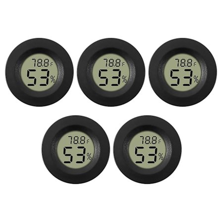 5-pak Hygrometer Termometer Digital LCD Monitor Luftfuktighetsmåler Kompatibel med Luftfuktere Avfuktere -HG