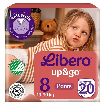 Libero Up&Go Bukseble Str. 8, 19-30 kg - 20 stk, Børn & Forældre, Bleer, Engangsbleer