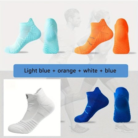 4 paria ammattimaisia maratonjuoksusukkia - paksut pehmustetut iskunvaimennussukat, nopeasti kuivuvat hengittävät kompressiosukat w [DB]