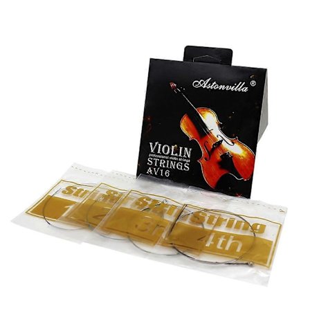 Universal Violin Fiddle Strängar Komplett Set (E-A-D-G) Stålkärna Nickelsilverlindade med Nickelpläterad Kulände för 4/4 3/4 1/2 1/4 1/8 Violiner